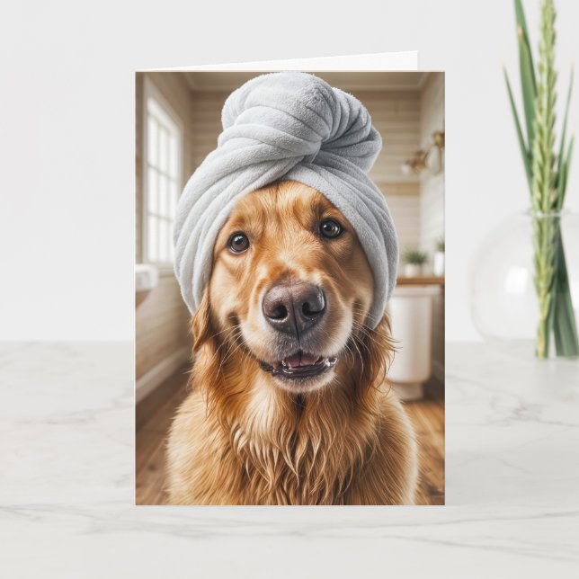 Golden Retriever Birthday Selbstversorgung Karte (Vorderseite)