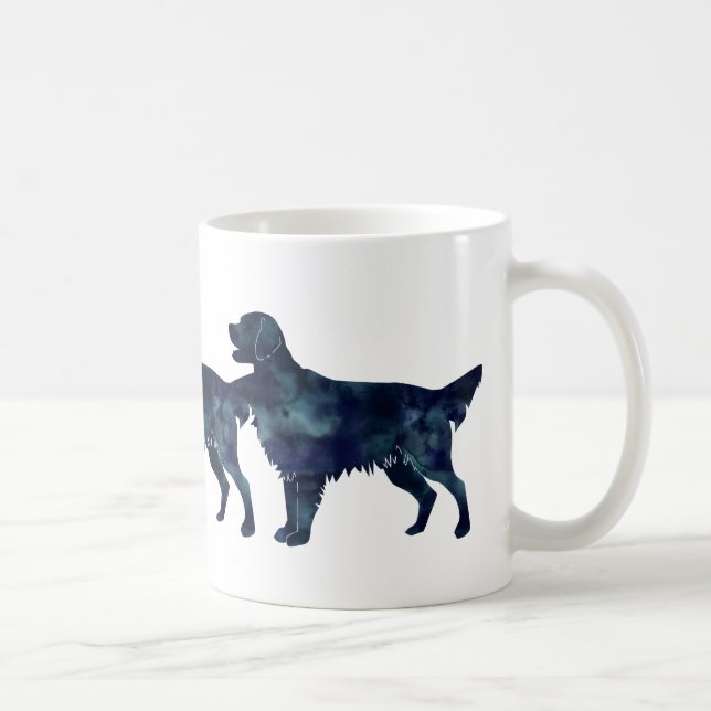 Golden Retriever Black Watercolor Silhouette Kaffeetasse (Rechts)