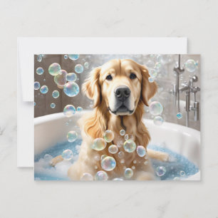 Golden Retriever Blase Bath Postkarte
