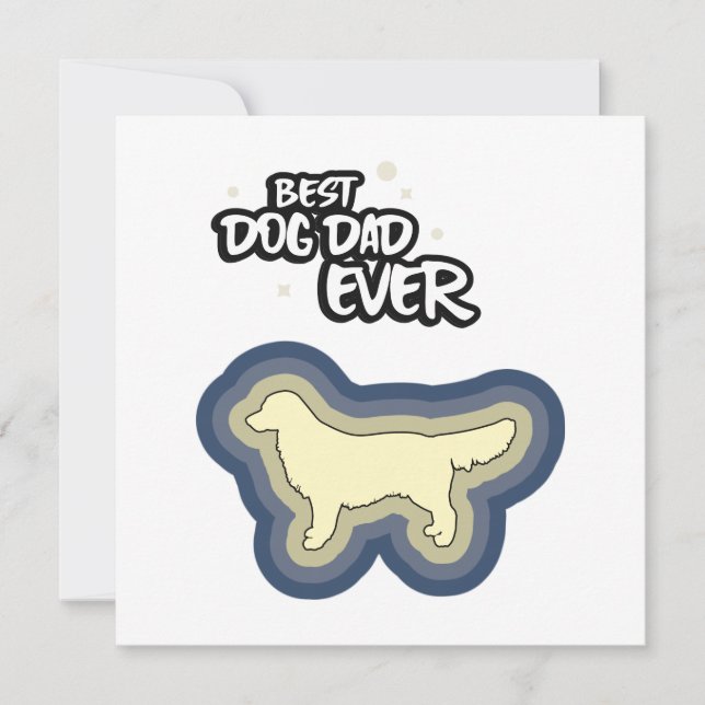 Golden Retriever Blue Best Dog Vater je I Woof You Karte (Vorderseite)