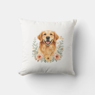 Golden Retriever Blumengestecktes Wurfkissen Kissen