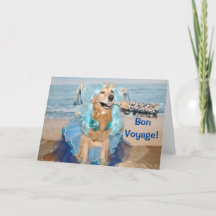 Golden Retriever Bon Voyage Beach Fairy Karte