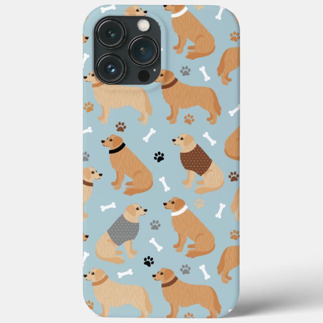 Golden Retriever Bones and Paws Case-Mate iPhone Hülle (Rückseite)