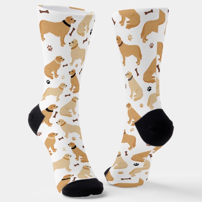 Golden Retriever Bones and Paws Socken (Gewinkelt)
