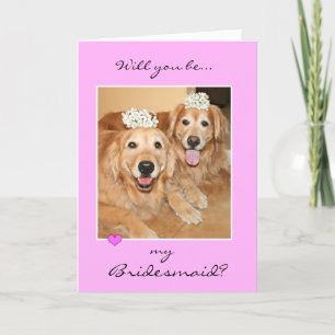 Golden Retriever Bridesmaid Grußkarte Einladung