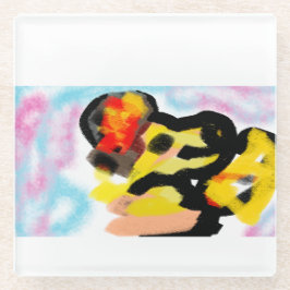 Golden Retriever bunt Glasuntersetzer