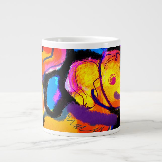 Golden Retriever bunt Jumbo-Tasse (Vorderseite)