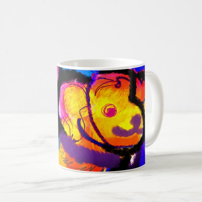 Golden Retriever bunt Kaffeetasse (VorderseiteRechts)