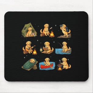 Golden Retriever Camping süßer Hund Wanderer Campe Mousepad