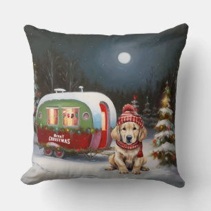 Golden Retriever Caravan Weihnachtsabenteuer Kissen