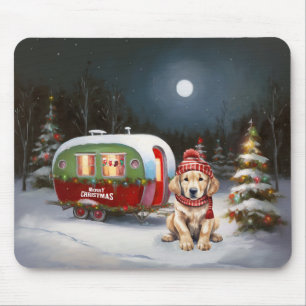 Golden Retriever Caravan Weihnachtsabenteuer Mousepad
