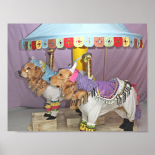Golden Retriever Carousel Poster