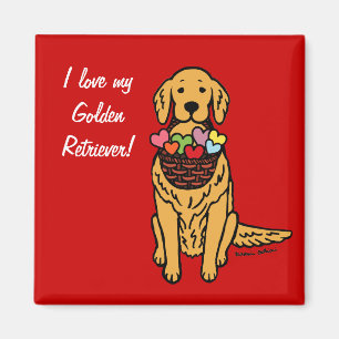 Golden Retriever Cartoon Magnet