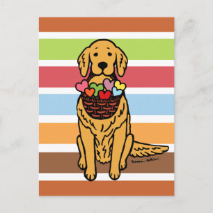 Golden Retriever Cartoon Postkarte
