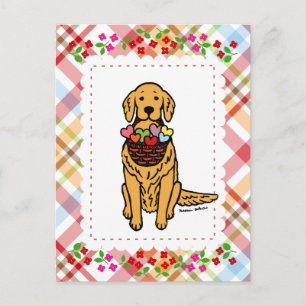 Golden Retriever Cartoon Postkarte