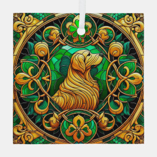 Golden Retriever Celtic Suncatcher Glass Ornament Aus Glas