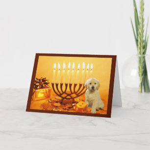 Golden retriever Chanukah Karte Menorah5