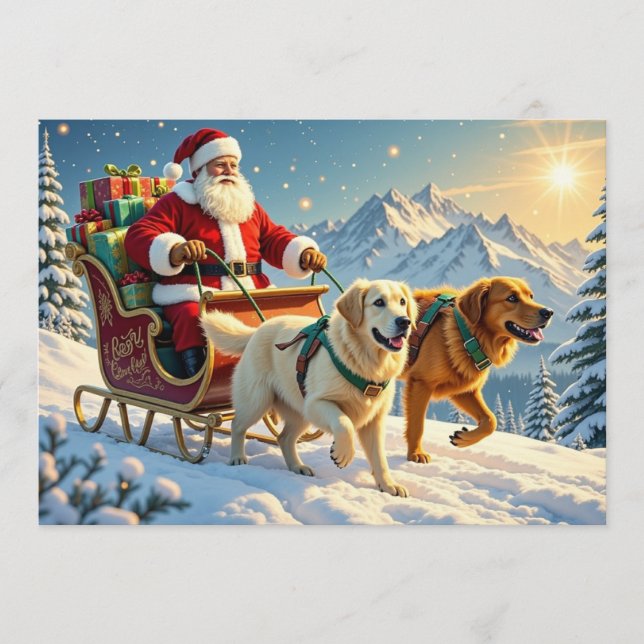 Golden Retriever Christmas Card Feiertagskarte (Vorderseite)