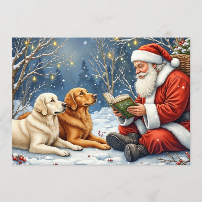 Golden Retriever Christmas Card Feiertagskarte (Vorderseite)