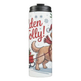 Golden Retriever Christmas Golden & Jolly Holiday Thermosbecher