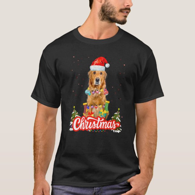 Golden Retriever Christmas Idea For Kids & Santa H T-Shirt (Vorderseite)