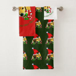 Golden Retriever Christmas Merry Badhandtuch Set