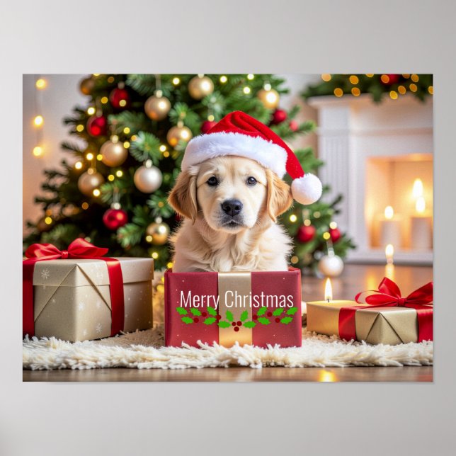 Golden Retriever Christmas Poster (Vorne)