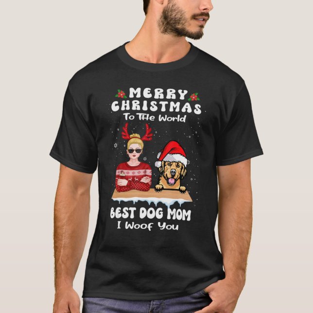 Golden Retriever Christmas To The World Best Dog M T-Shirt (Vorderseite)