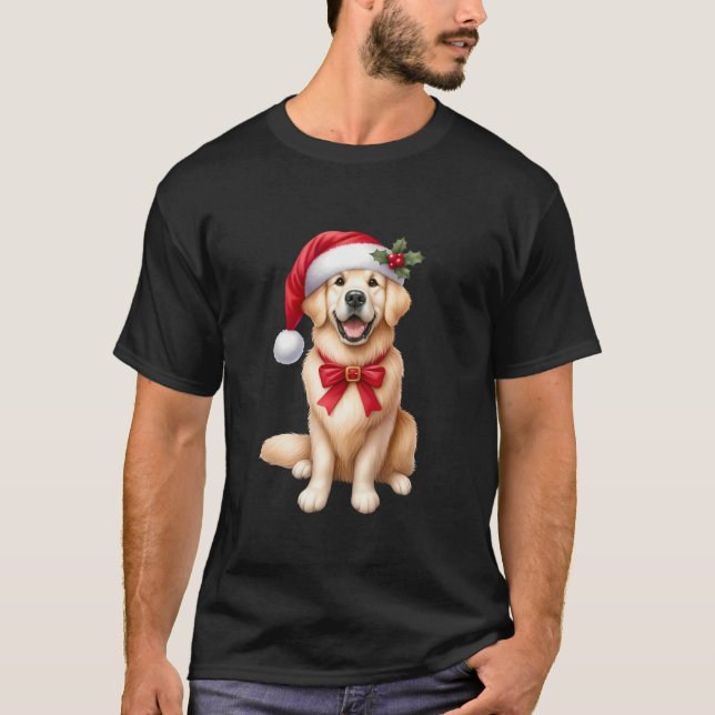 Golden Retriever Christmas Winter Dog  T-Shirt (Vorderseite)