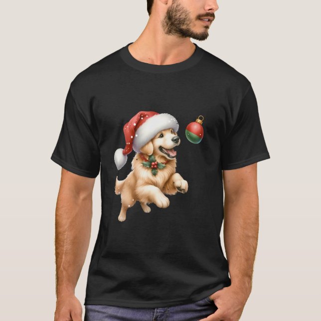 Golden Retriever Christmas Winter Dog  T-Shirt (Vorderseite)