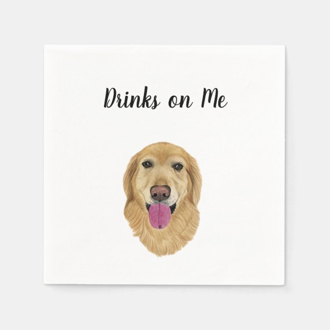 Golden Retriever Cocktail Napkins Serviette (Vorderseite)