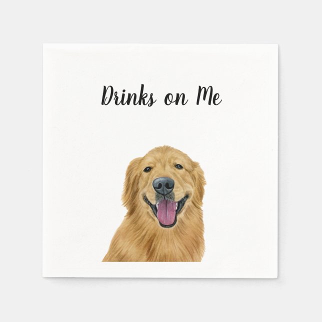 Golden Retriever Cocktail Napkins Serviette (Vorderseite)