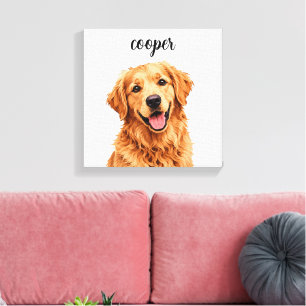 Golden Retriever „Cooper“ Leinwanddruck mit indivi