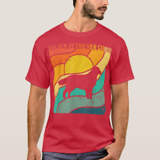 Golden Retriever Corgi Vintage Sonnenuntergang Mam T-Shirt