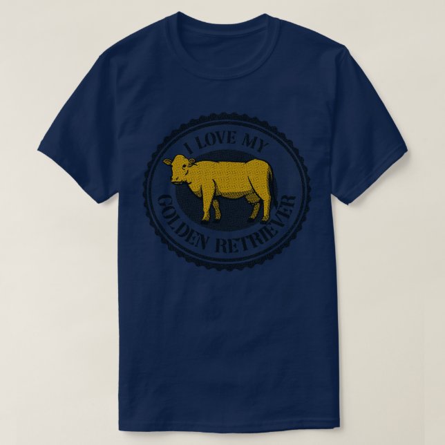 Golden Retriever Cow Funny Tshirt von Tobe Fonseca (Design vorne)