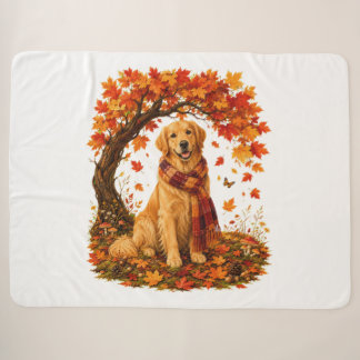 Golden Retriever Cozy Autumn Thanksgiving Sherpadecke