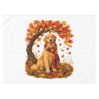 Golden Retriever Cozy Autumn Thanksgiving Tischdecke