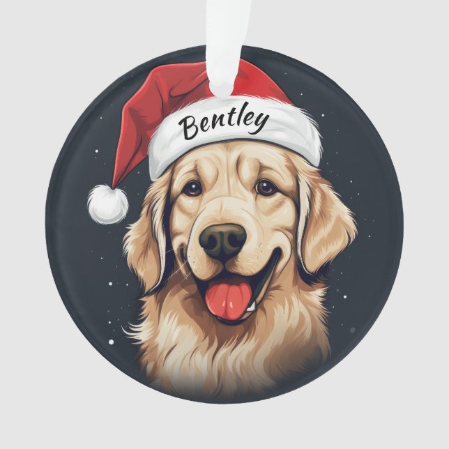 Golden Retriever Custom Christmas Ornament (Vorderseite)