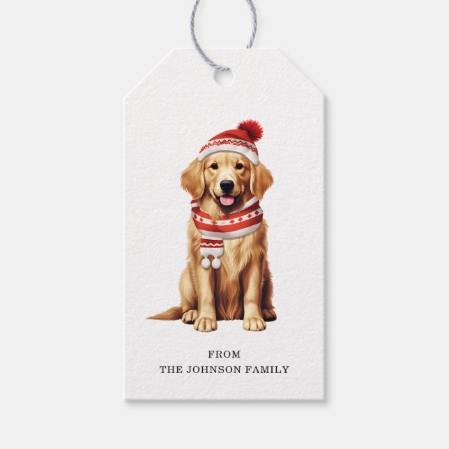 Golden Retriever Custom Gift Tags Geschenkanhänger (Vorderseite)