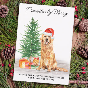 Golden Retriever Custom Niedlich Frohe Weihnachtsf Feiertagskarte