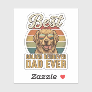 Golden Retriever Dad Ever Vintage Sonnenuntergang Aufkleber