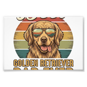 Golden Retriever Dad Ever Vintage Sonnenuntergang Fotodruck
