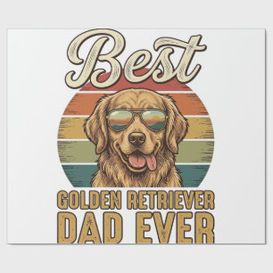Golden Retriever Dad Ever Vintage-Sonnenuntergang- Geschenkpapier