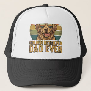 Golden Retriever Dad Ever Vintage Sonnenuntergang Truckerkappe