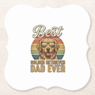 Golden Retriever Dad Ever Vintage-Sonnenuntergangs Untersetzer