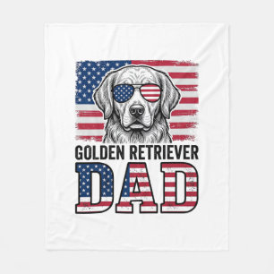 Golden Retriever Dad Patriotisches Vintage Hund-Sh Fleecedecke