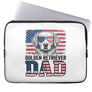 Golden Retriever Dad Patriotisches Vintage Hund-Sh Laptopschutzhülle