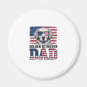Golden Retriever Dad Patriotisches Vintage Hund-Sh Magnet