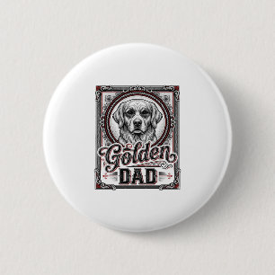 Golden Retriever Dad Vintage Gravur Design_1 Button