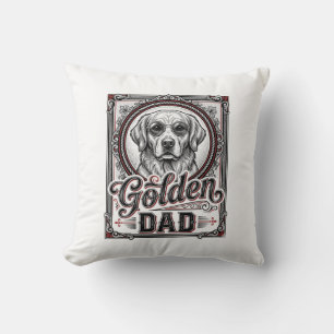 Golden Retriever Dad Vintage Gravur Design_1 Kissen